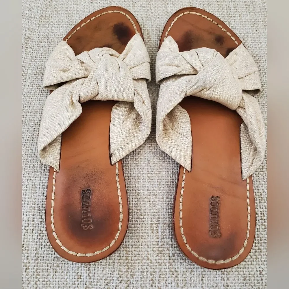 Saludos Knotted Slide Sandals Sz 7.5